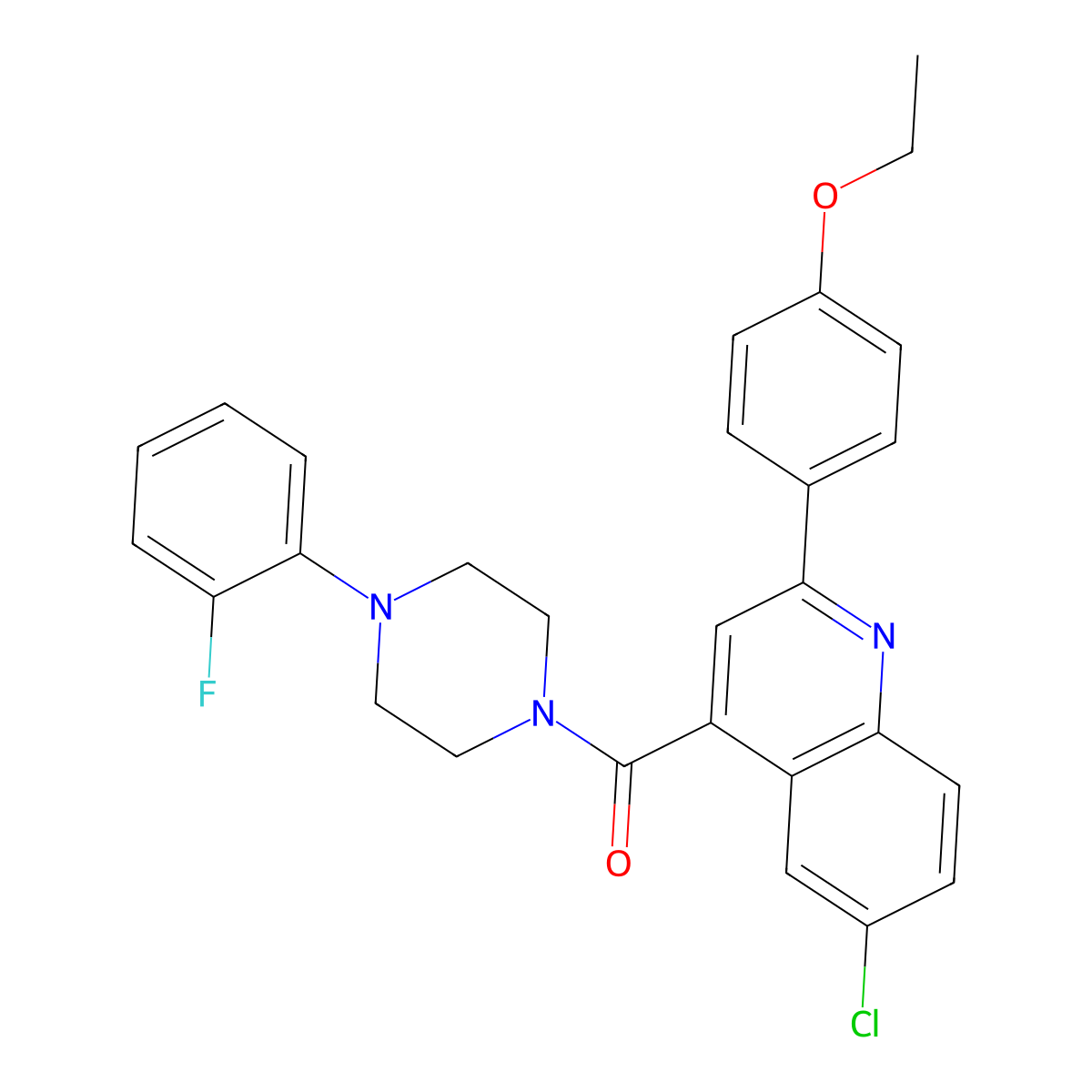 [6-Chloro-2-(4-ethoxyphenyl)quinolin-4-yl]-[4-(2-fluorophenyl)piperazin-1-yl]methanone molecular structure, CAS 777870-97-0