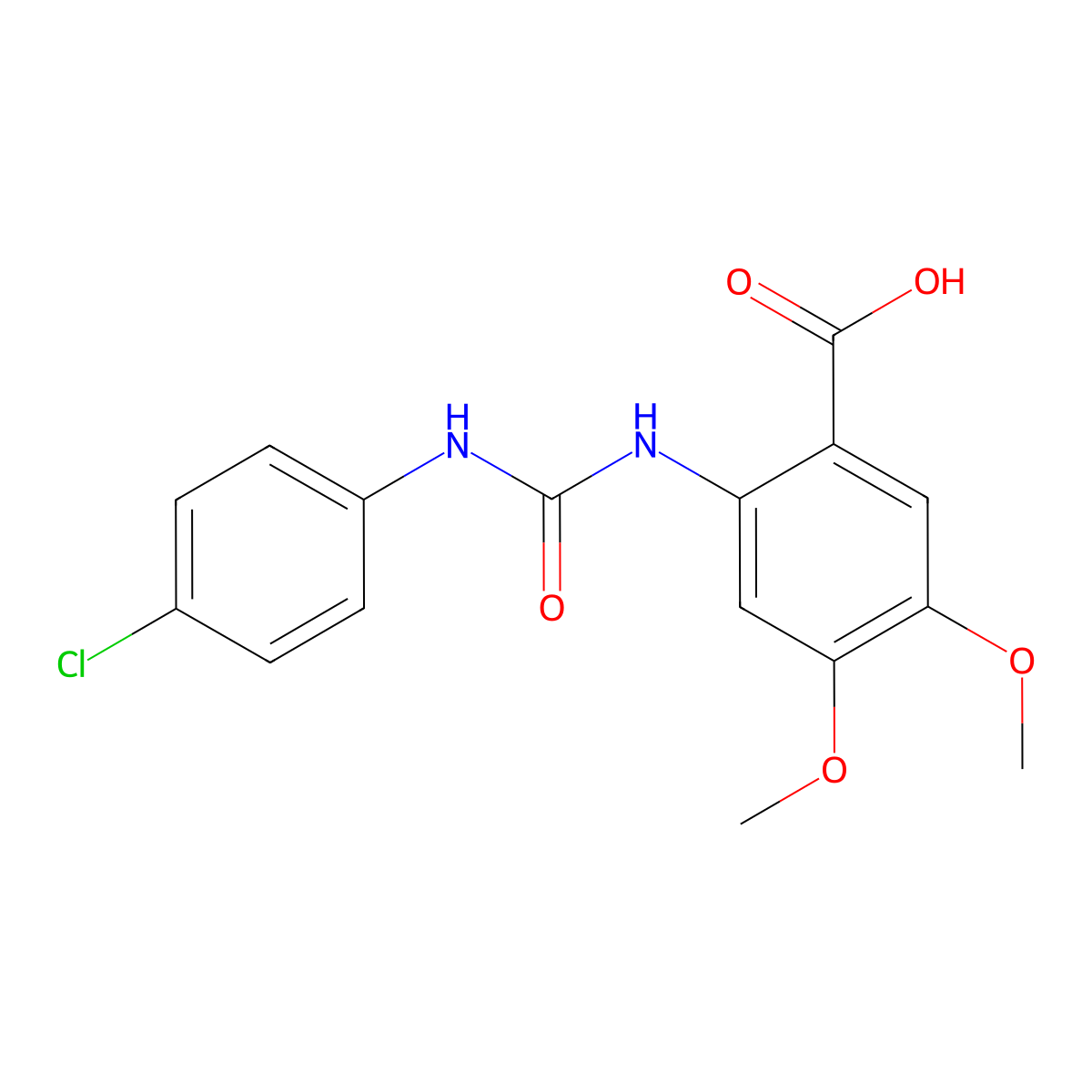 2-{[(4-Chloroanilino)carbonyl]amino}-4,5-dimethoxybenzoic acid molecular structure, CAS 777871-41-7