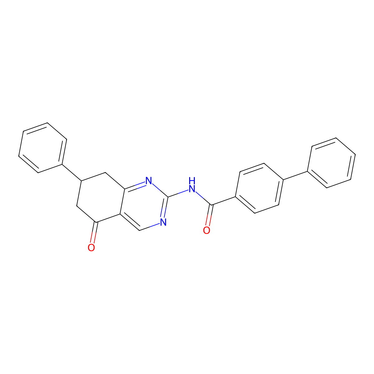 N-(5-oxo-7-phenyl-5,6,7,8-tetrahydroquinazolin-2-yl)biphenyl-4-carboxamide molecular structure, CAS 777872-09-0