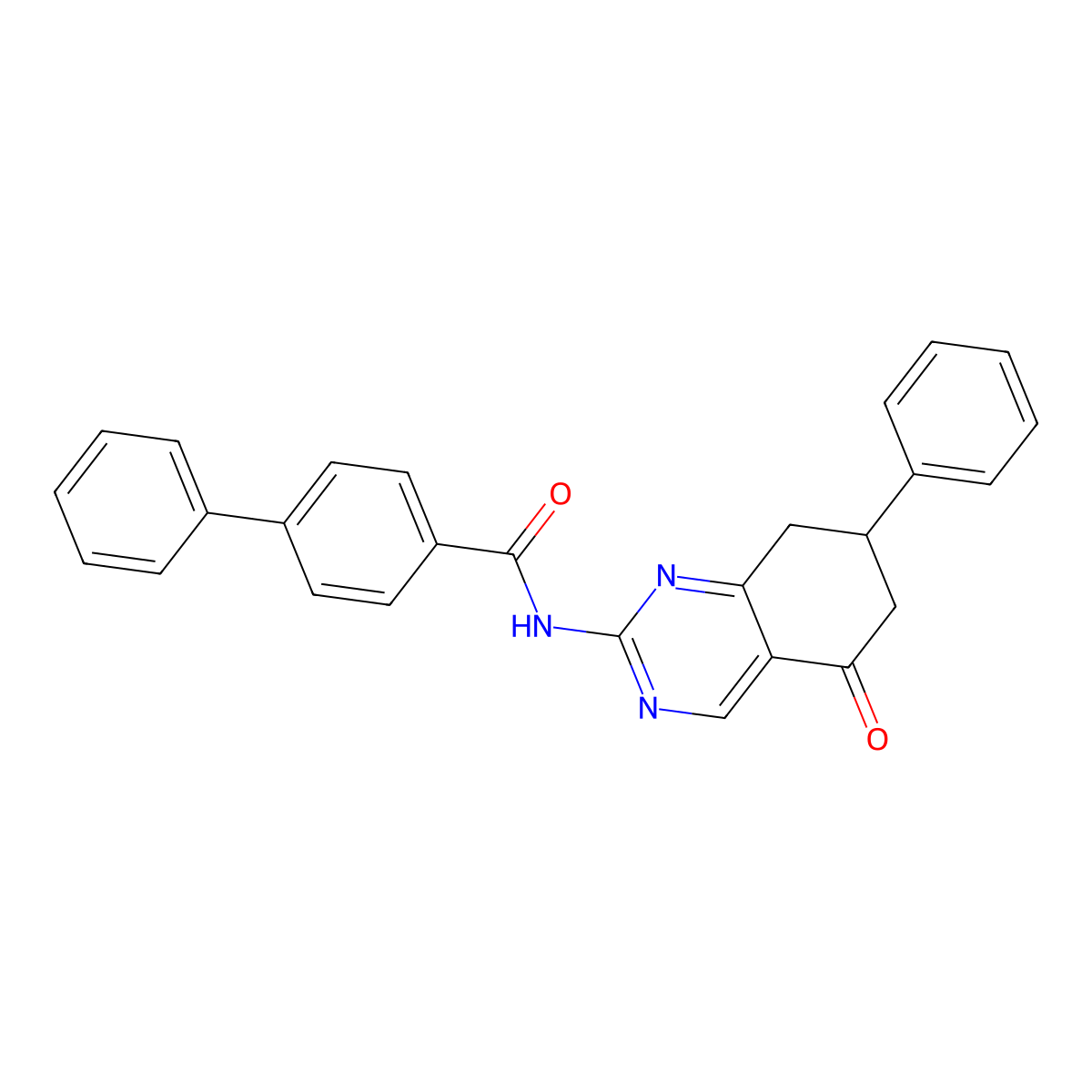 N-(5-oxo-7-phenyl-5,6,7,8-tetrahydroquinazolin-2-yl)biphenyl-4-carboxamide molecular structure, CAS 777872-09-0