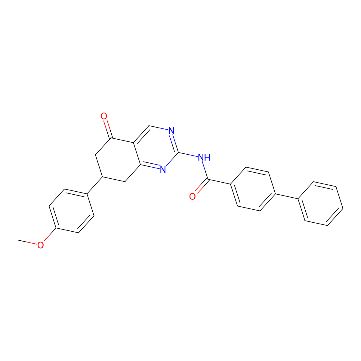 N-[7-(4-methoxyphenyl)-5-oxo-5,6,7,8-tetrahydroquinazolin-2-yl]biphenyl-4-carboxamide molecular structure, CAS 777872-11-4