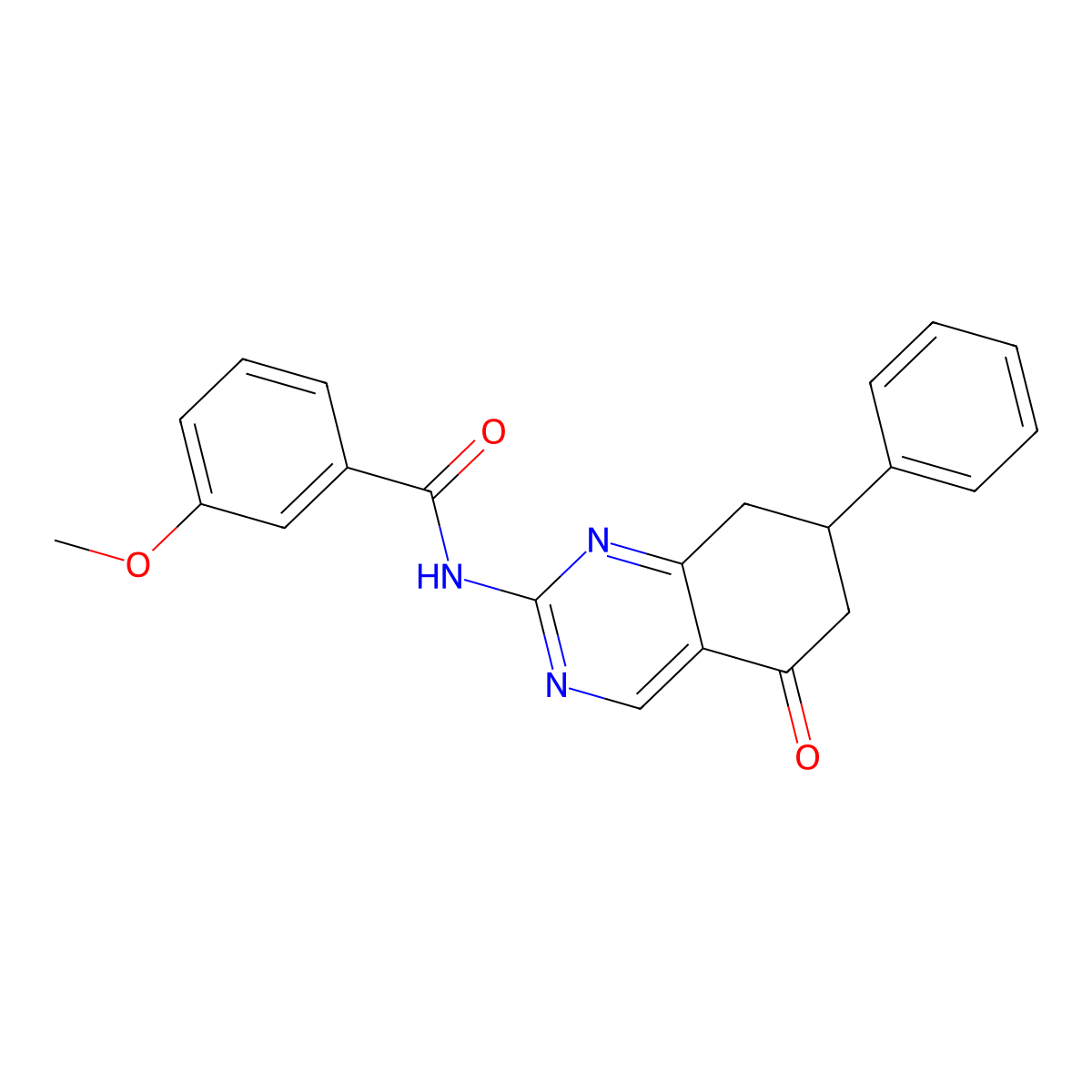 3-methoxy-N-(5-oxo-7-phenyl-5,6,7,8-tetrahydroquinazolin-2-yl)benzamide molecular structure, CAS 777872-36-3
