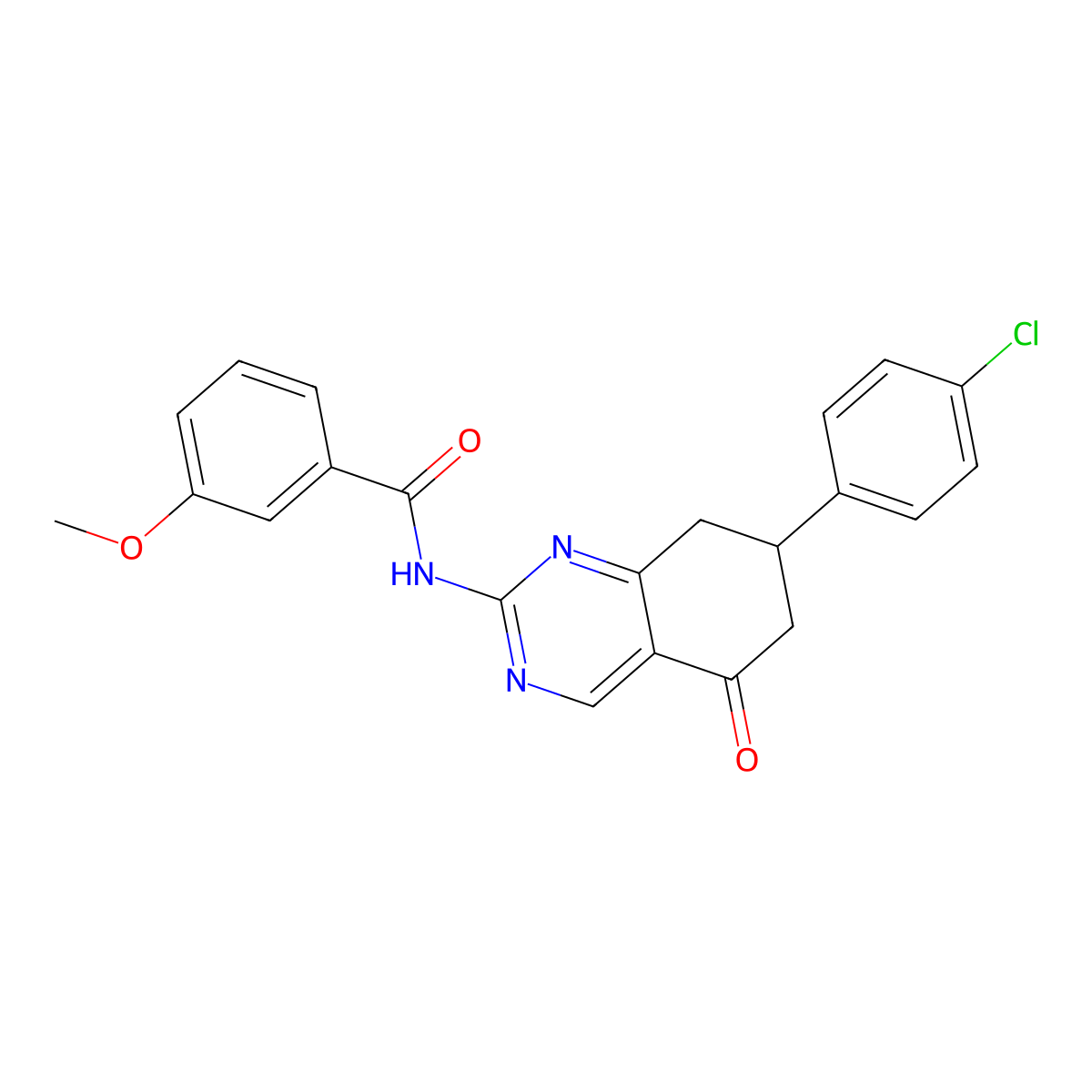 N-[7-(4-chlorophenyl)-5-oxo-5,6,7,8-tetrahydroquinazolin-2-yl]-3-methoxybenzamide molecular structure, CAS 777872-40-9
