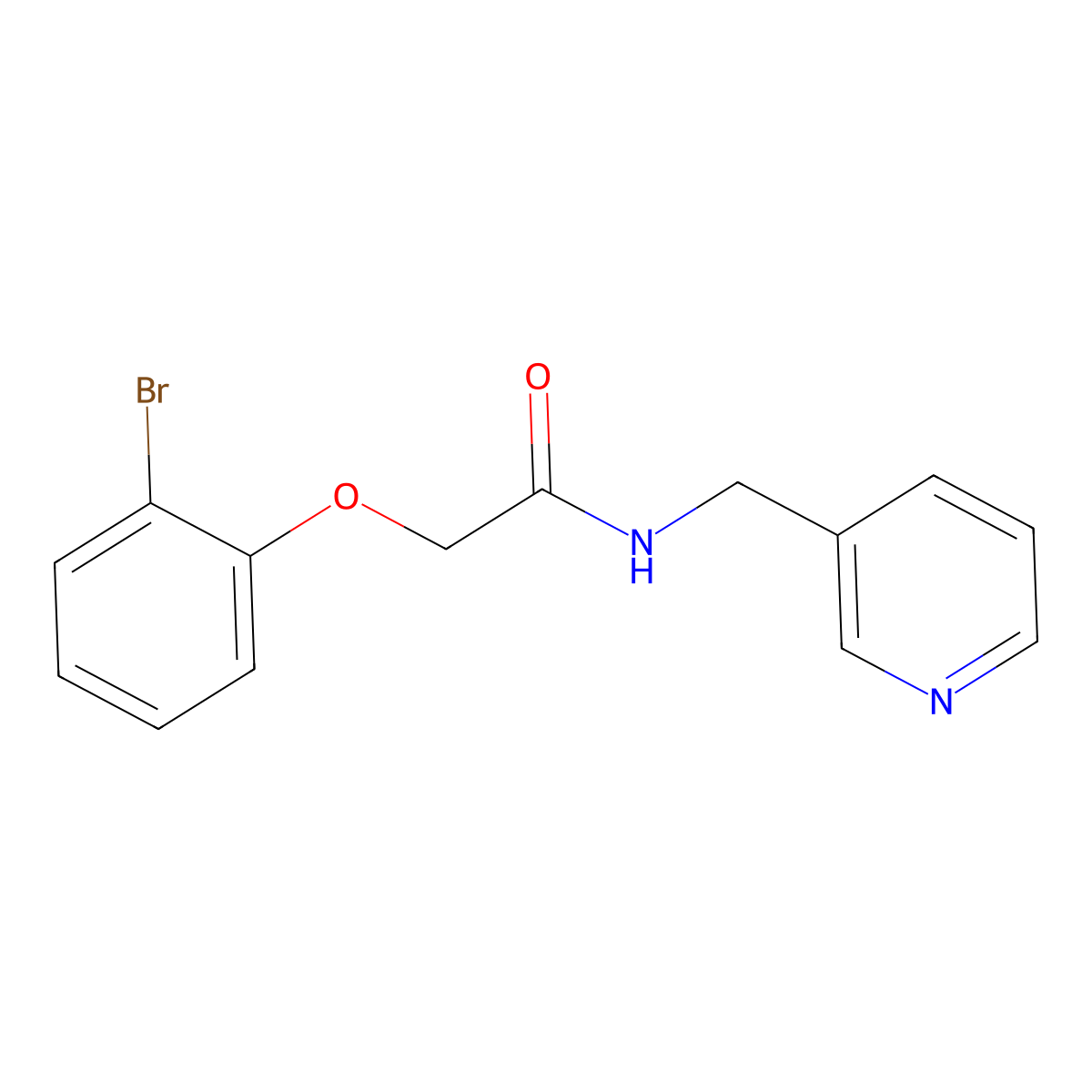 2-(2-bromophenoxy)-N-(pyridin-3-ylmethyl)acetamide molecular structure, CAS 777872-43-2
