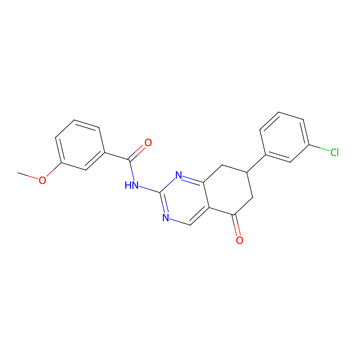 N-[7-(3-chlorophenyl)-5-oxo-5,6,7,8-tetrahydroquinazolin-2-yl]-3-methoxybenzamide molecular structure, CAS 777872-46-5