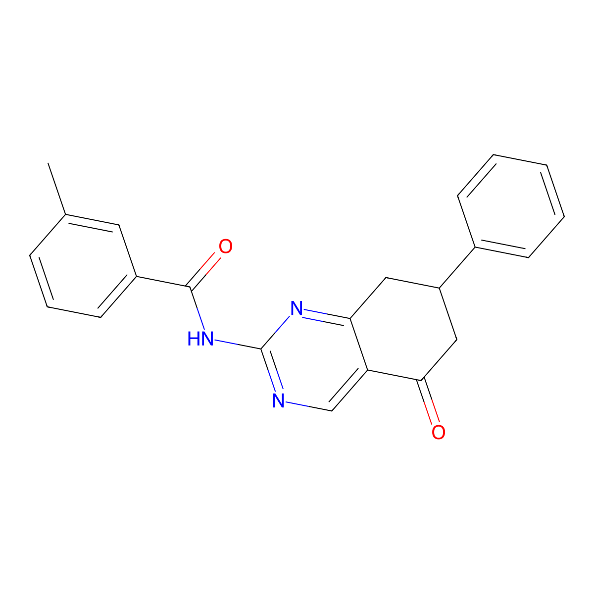 3-methyl-N-(5-oxo-7-phenyl-5,6,7,8-tetrahydroquinazolin-2-yl)benzamide molecular structure, CAS 777872-54-5