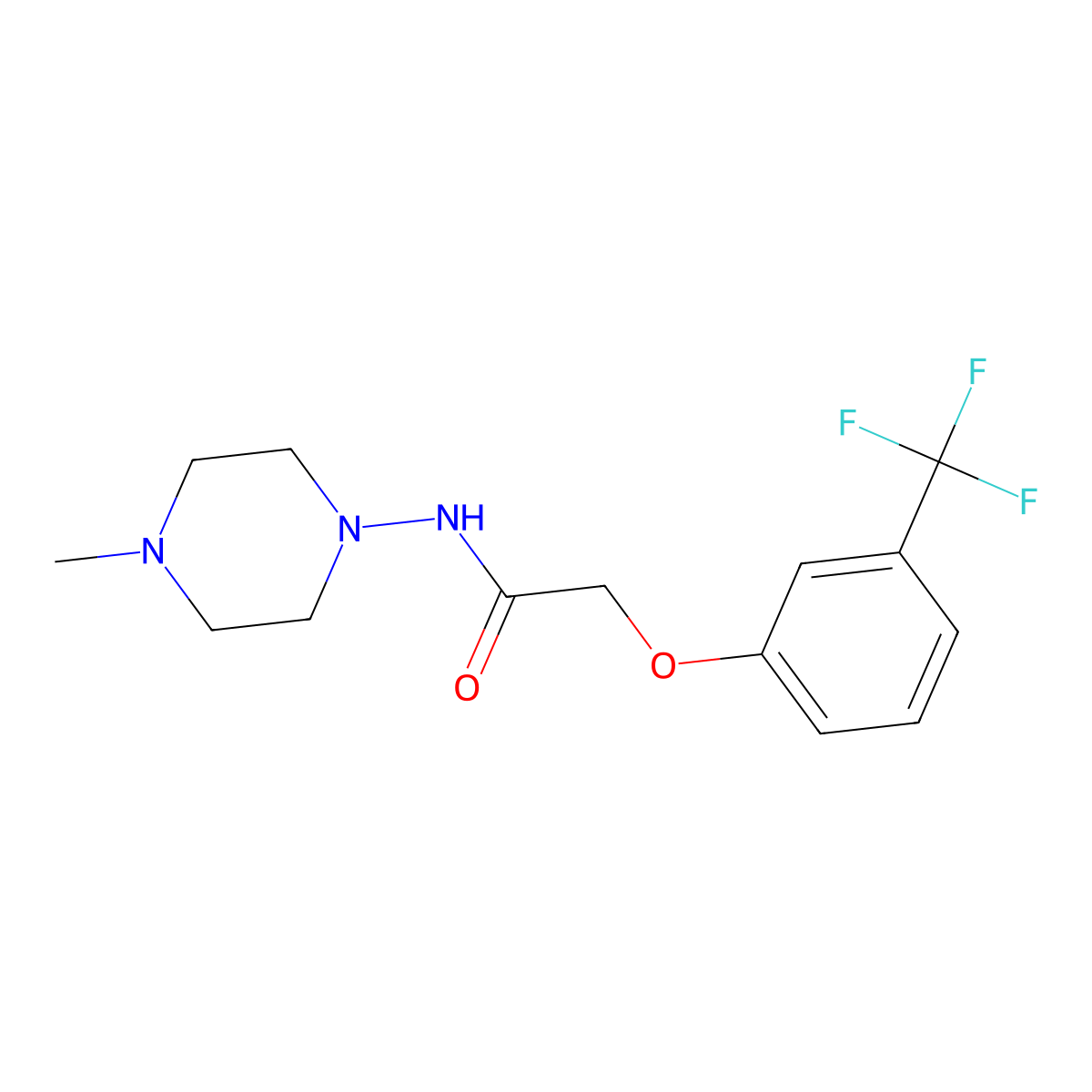 N-(4-methylpiperazin-1-yl)-2-[3-(trifluoromethyl)phenoxy]acetamide molecular structure, CAS 777872-89-6