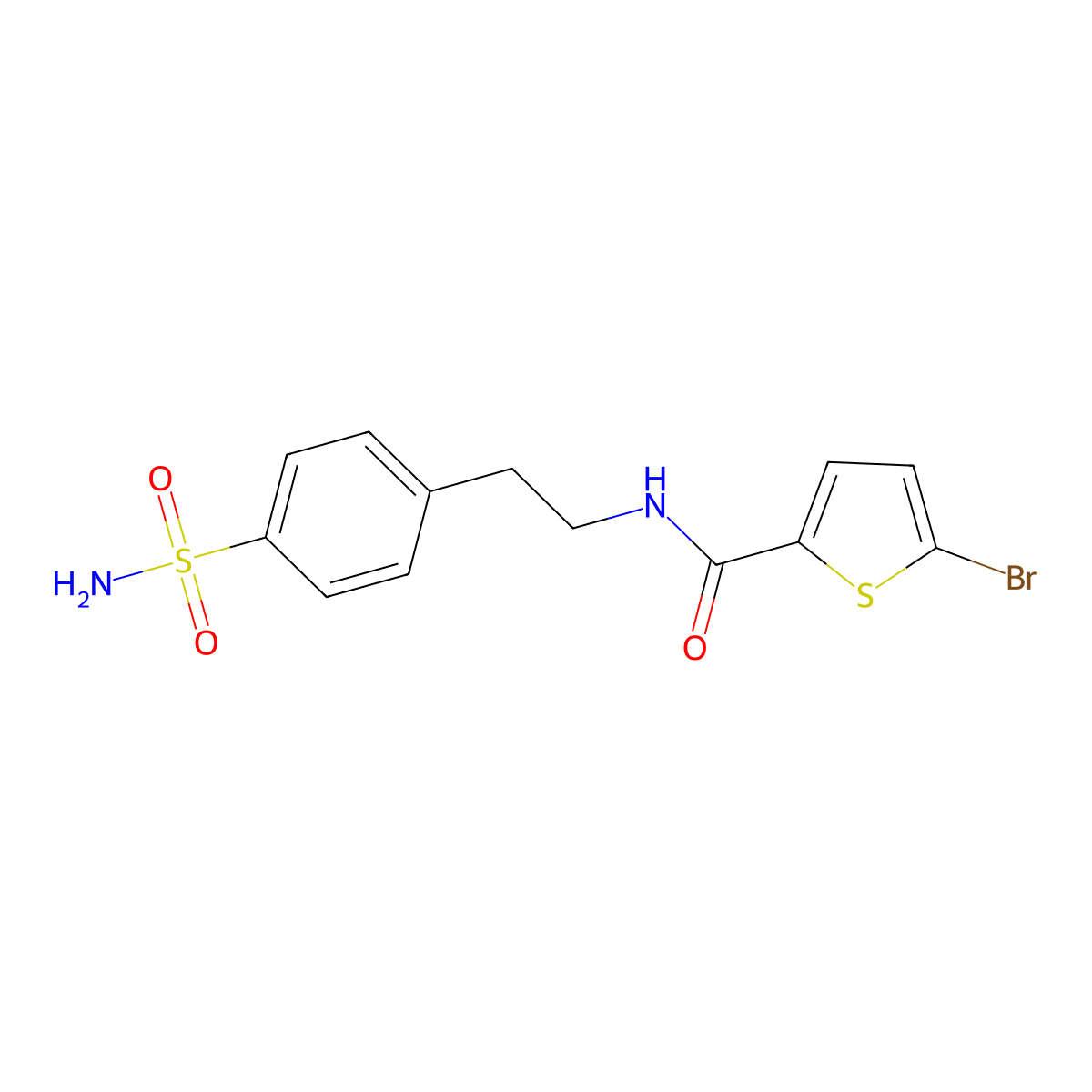 5-bromo-N-[2-(4-sulfamoylphenyl)ethyl]thiophene-2-carboxamide molecular structure, CAS 777873-01-5