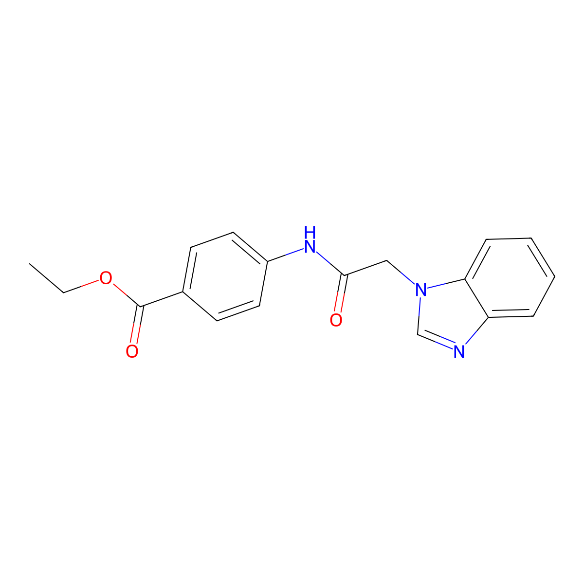 ethyl 4-[2-(1H-1,3-benzodiazol-1-yl)acetamido]benzoate molecular structure, CAS 777873-06-0