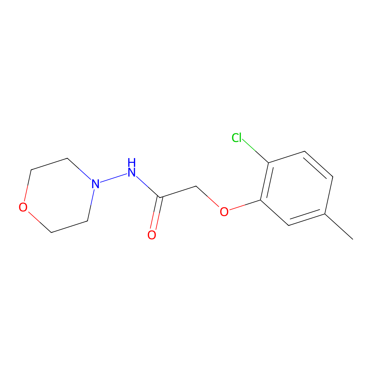 2-(2-chloro-5-methylphenoxy)-N-morpholin-4-ylacetamide molecular structure, CAS 777873-38-8
