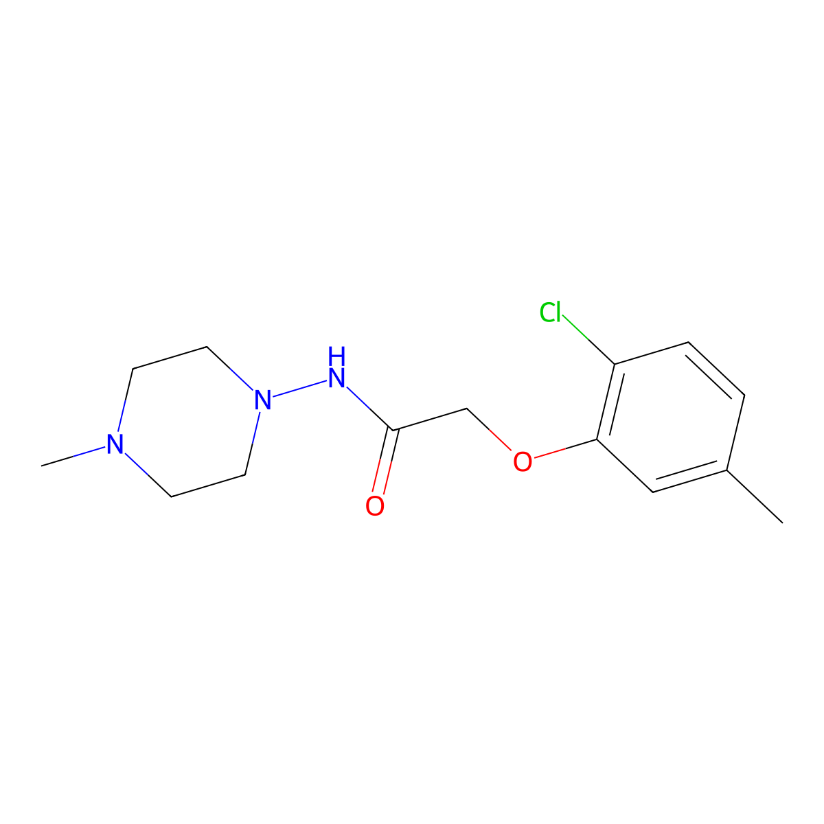 2-(2-chloro-5-methylphenoxy)-N-(4-methylpiperazin-1-yl)acetamide molecular structure, CAS 777873-44-6