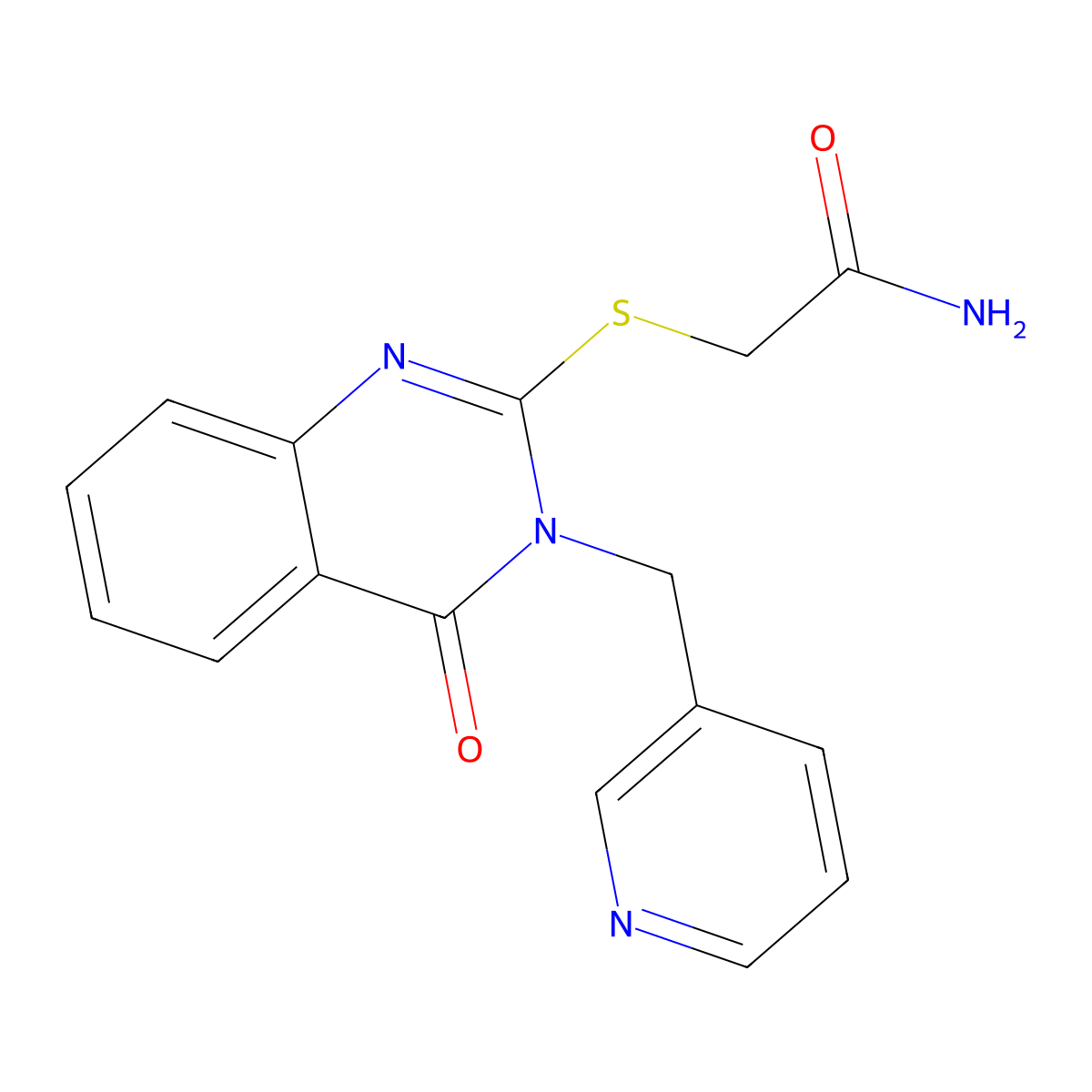 2-{[4-Oxo-3-(pyridin-3-ylmethyl)-3,4-dihydroquinazolin-2-yl]sulfanyl}acetamide molecular structure, CAS 777874-25-6