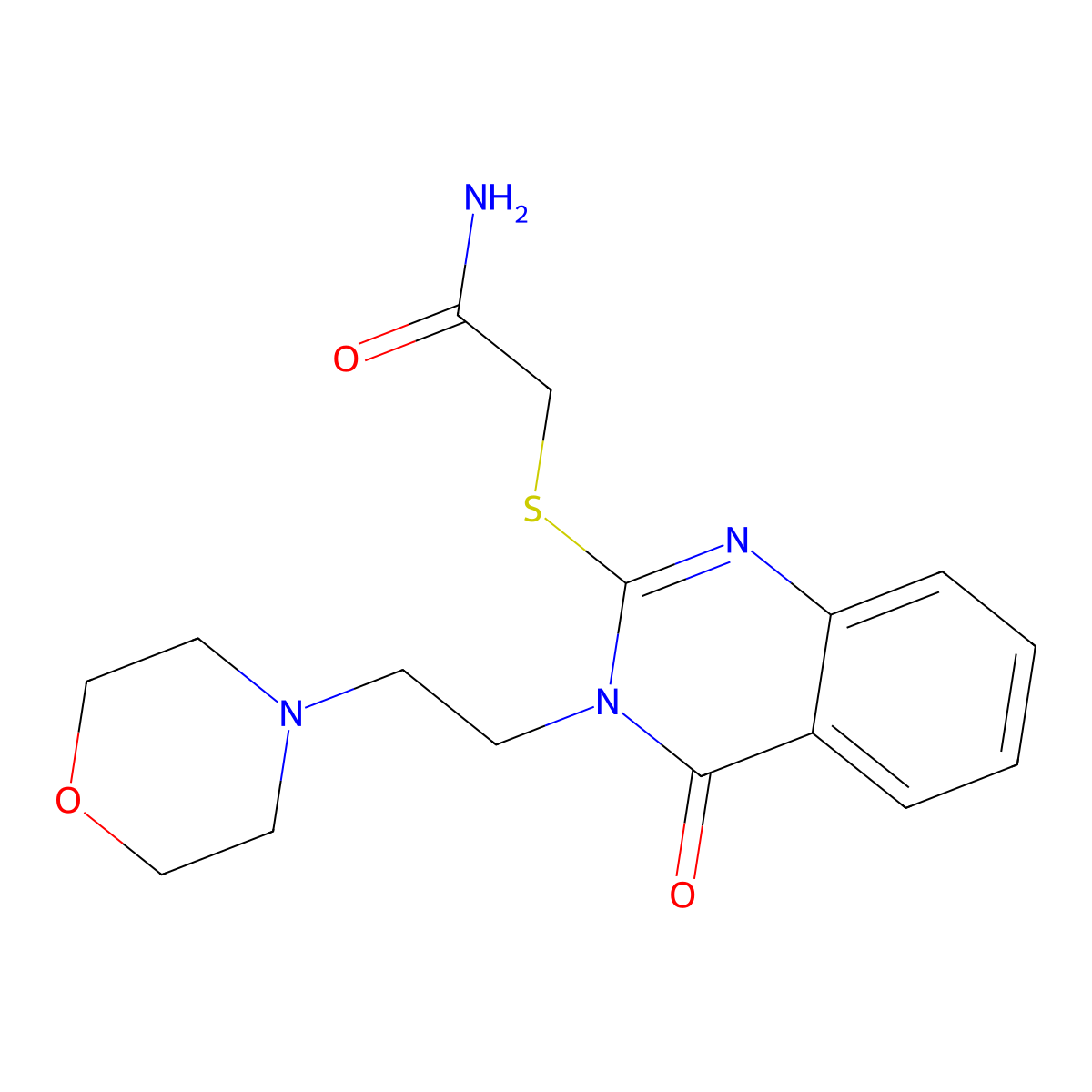 2-({3-[2-(Morpholin-4-yl)ethyl]-4-oxo-3,4-dihydroquinazolin-2-yl}sulfanyl)acetamide molecular structure, CAS 777874-27-8