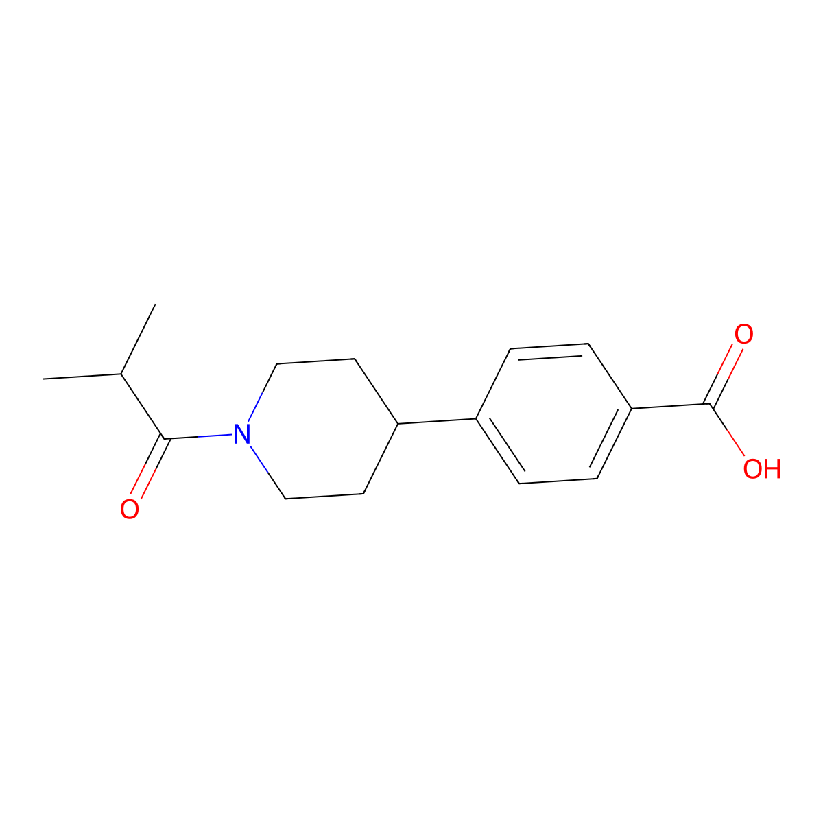 4-(1-Isobutyrylpiperidin-4-yl)benzoic acid molecular structure, CAS 777874-76-7