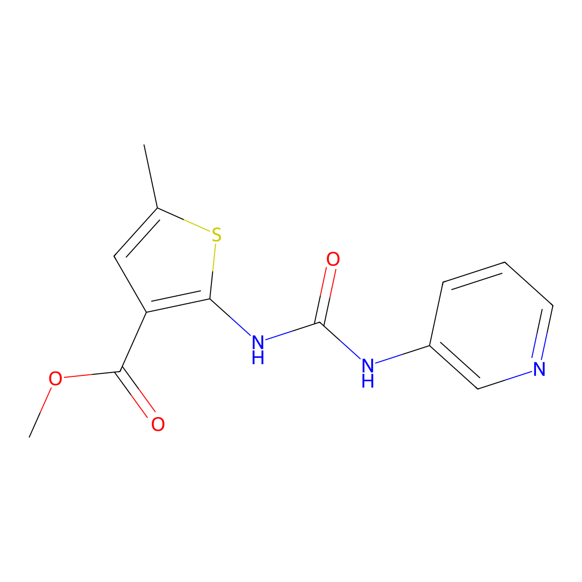 Methyl 5-methyl-2-[(pyridin-3-ylcarbamoyl)amino]thiophene-3-carboxylate molecular structure, CAS 777874-77-8