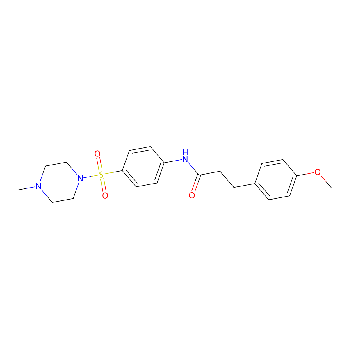 3-(4-methoxyphenyl)-N-[4-(4-methylpiperazin-1-yl)sulfonylphenyl]propanamide molecular structure, CAS 777874-94-9