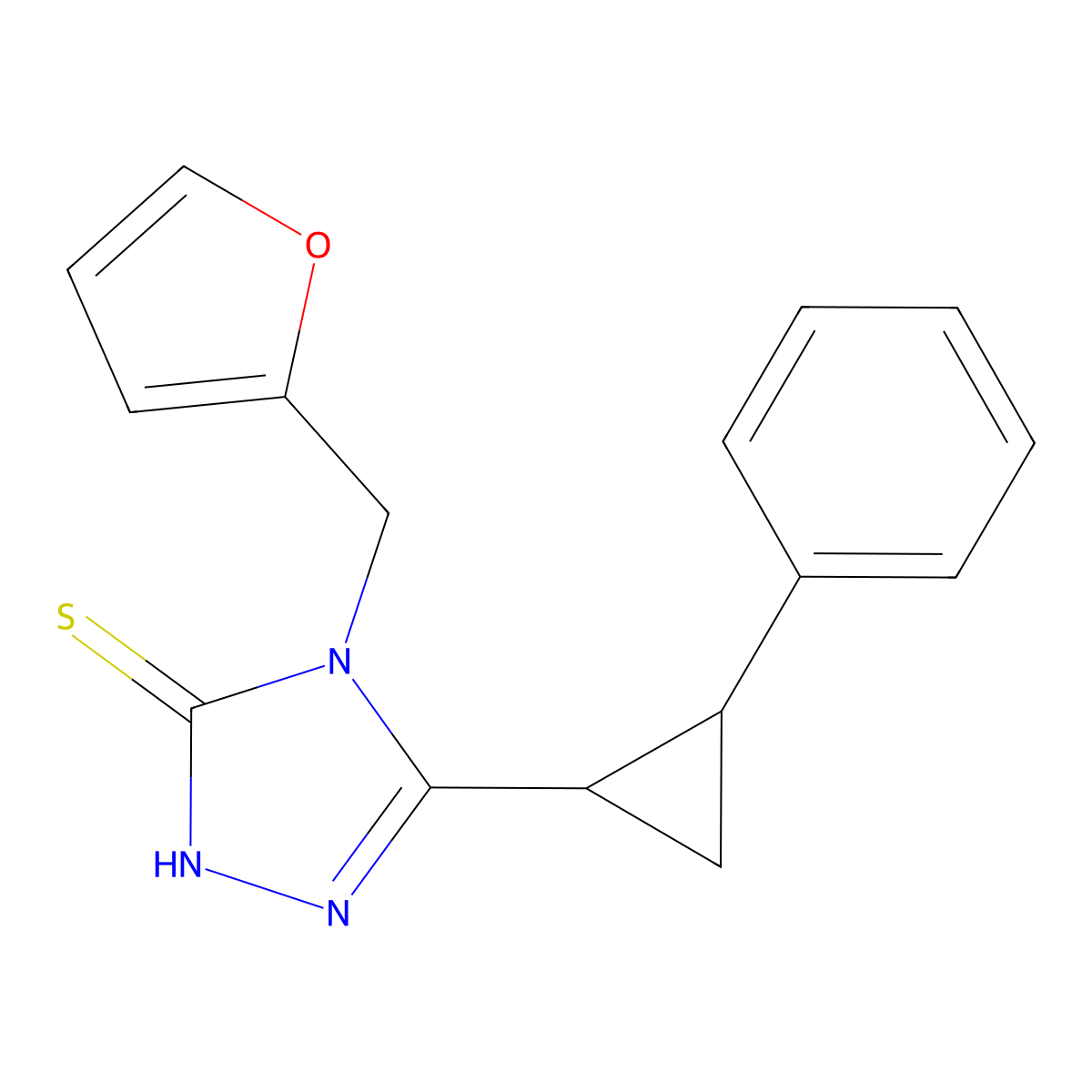 4-(2-Furylmethyl)-5-(2-phenylcyclopropyl)-1,2,4-triazole-3-thiol molecular structure, CAS 777875-34-0