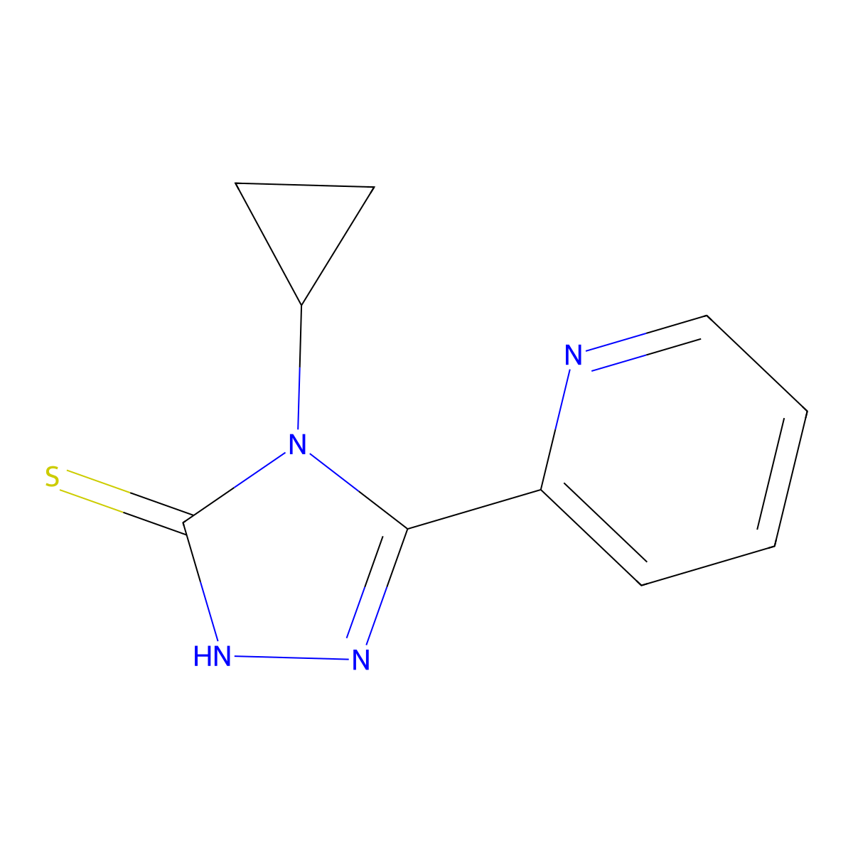 4-Cyclopropyl-5-(2-pyridyl)-1,2,4-triazole-3-thiol molecular structure, CAS 777875-40-8