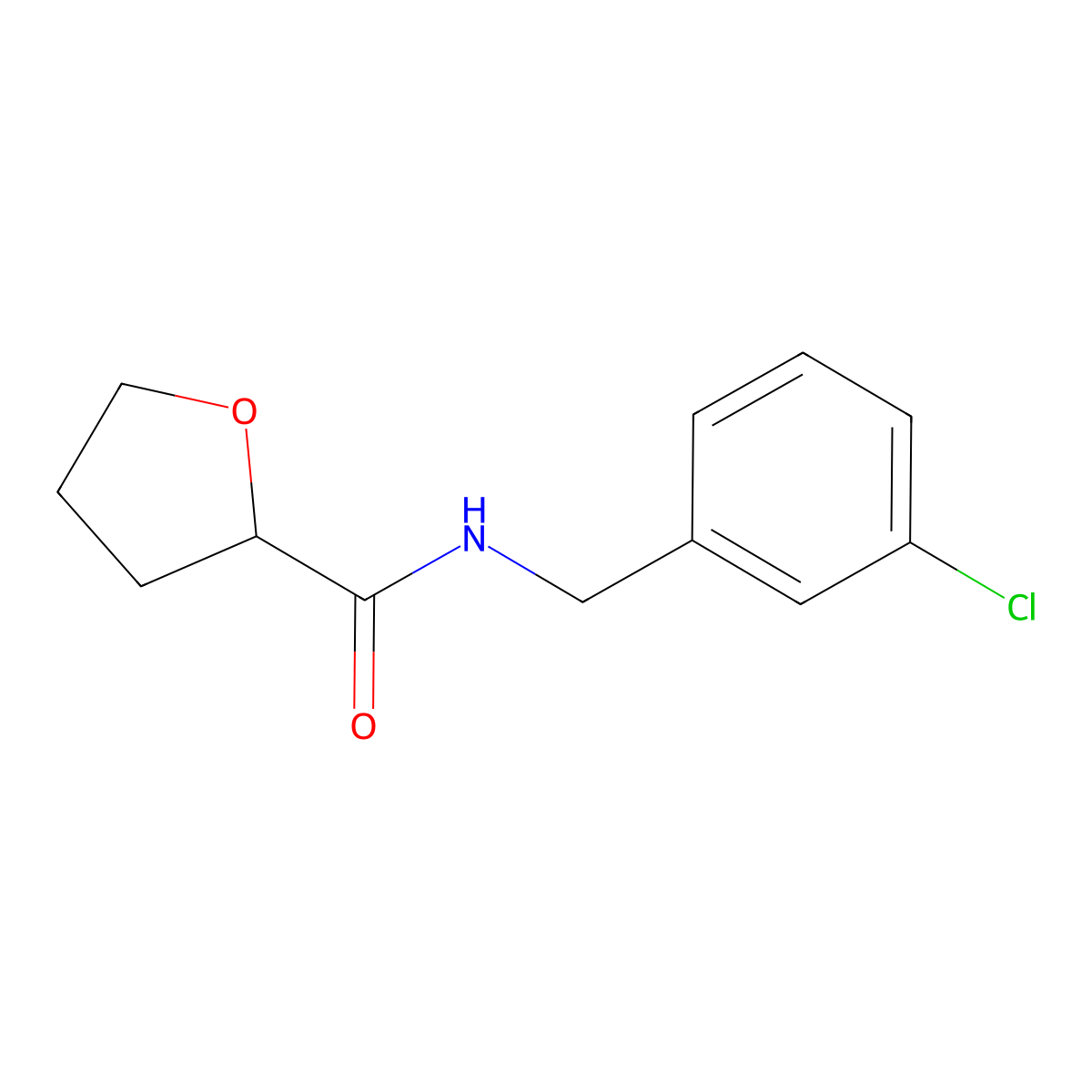 N-[(3-chlorophenyl)methyl]oxolane-2-carboxamide molecular structure, CAS 777875-66-8