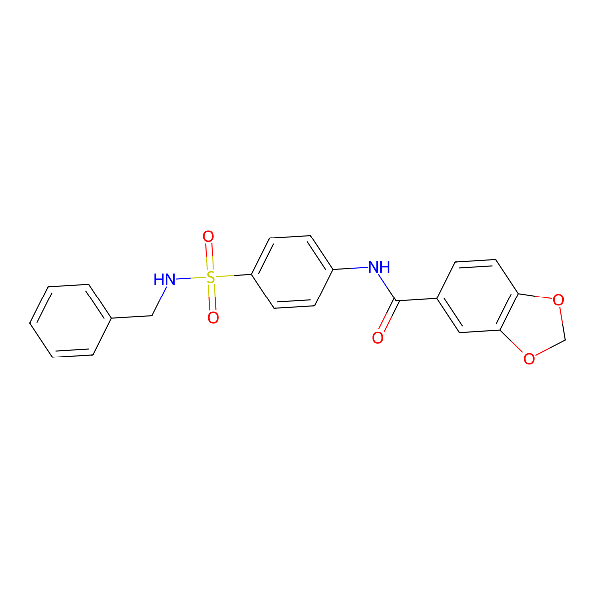 N-[4-(benzylsulfamoyl)phenyl]-1,3-benzodioxole-5-carboxamide molecular structure, CAS 777876-12-7