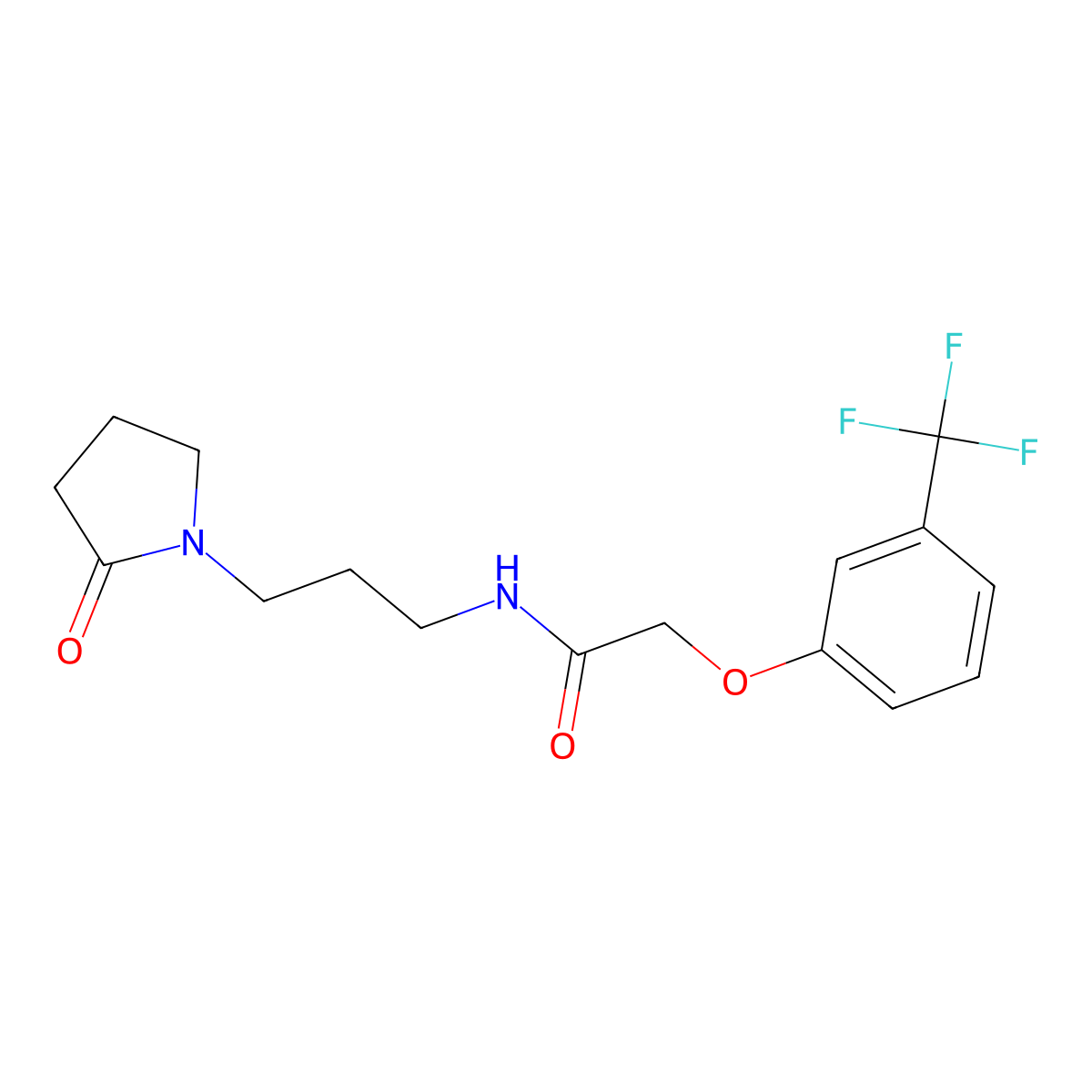 N-[3-(2-oxopyrrolidin-1-yl)propyl]-2-[3-(trifluoromethyl)phenoxy]acetamide molecular structure, CAS 777876-24-1