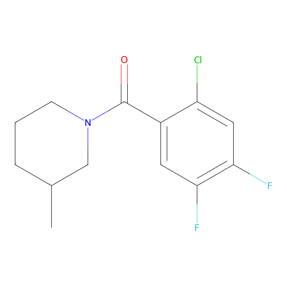 2-Chloro-4,5-difluorophenyl 3-methylpiperidyl ketone molecular structure, CAS 777876-32-1