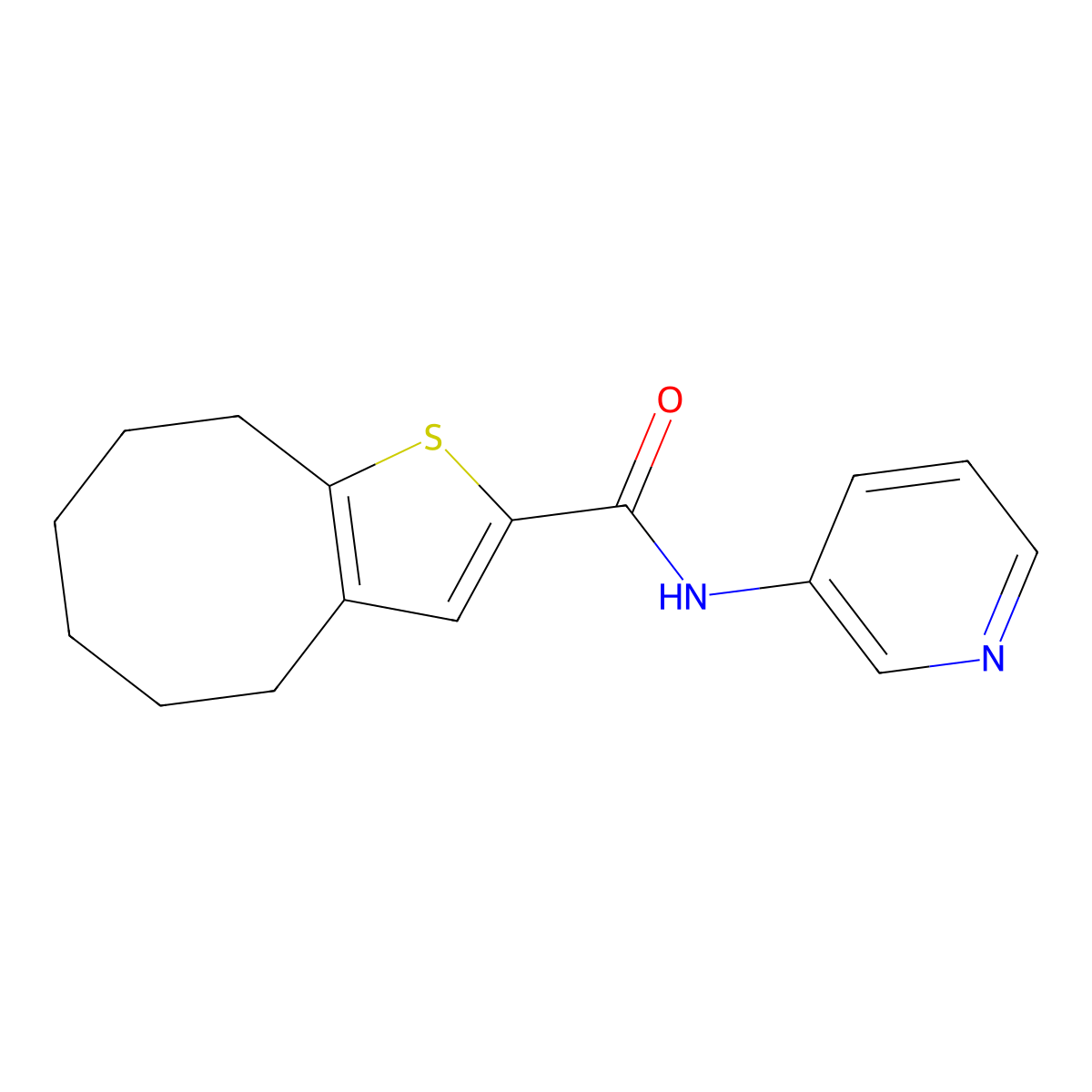 N-pyridin-3-yl-4,5,6,7,8,9-hexahydrocycloocta[b]thiophene-2-carboxamide molecular structure, CAS 777876-59-2
