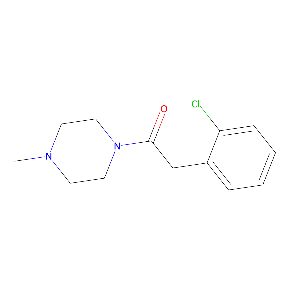 2-(2-Chlorophenyl)-1-(4-methylpiperazin-1-yl)ethanone molecular structure, CAS 777876-65-0