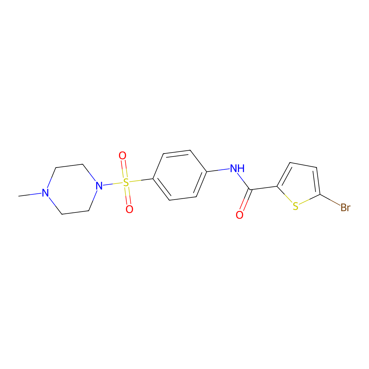 5-bromo-N-[4-(4-methylpiperazin-1-yl)sulfonylphenyl]thiophene-2-carboxamide molecular structure, CAS 777876-71-8
