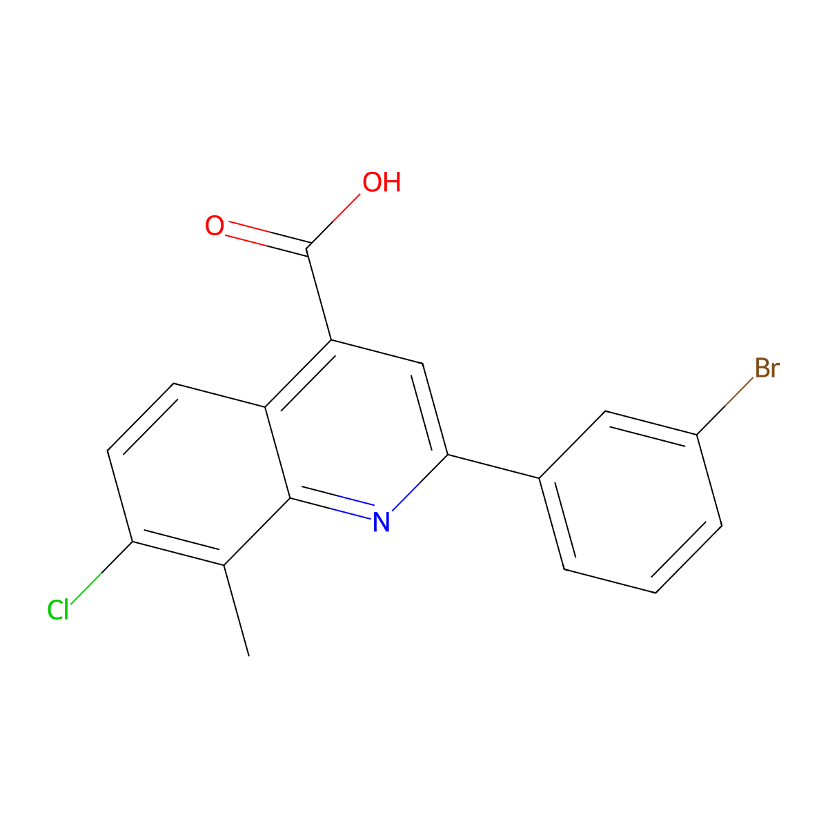 2-(3-Bromophenyl)-7-chloro-8-methylquinoline-4-carboxylic acid molecular structure, CAS 777876-90-1