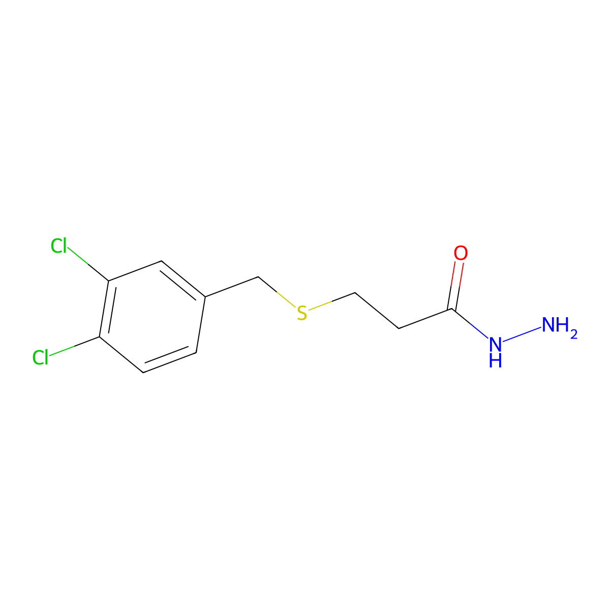 3-[(3,4-Dichlorobenzyl)sulfanyl]propanehydrazide molecular structure, CAS 777877-08-4