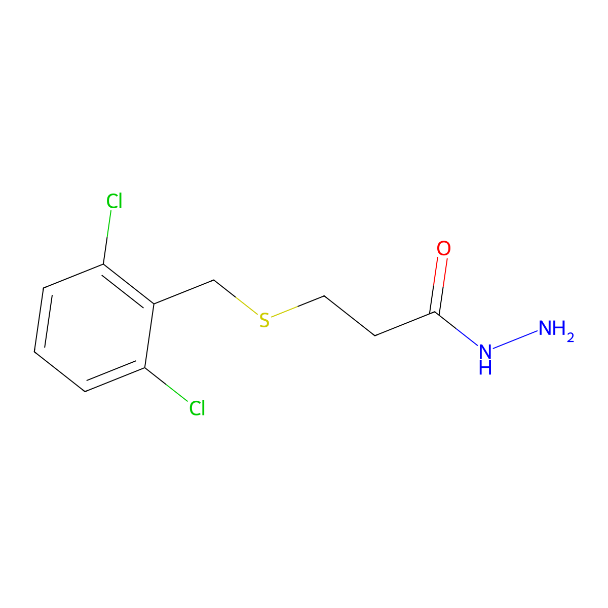 3-[(2,6-Dichlorobenzyl)sulfanyl]propanehydrazide molecular structure, CAS 777877-14-2