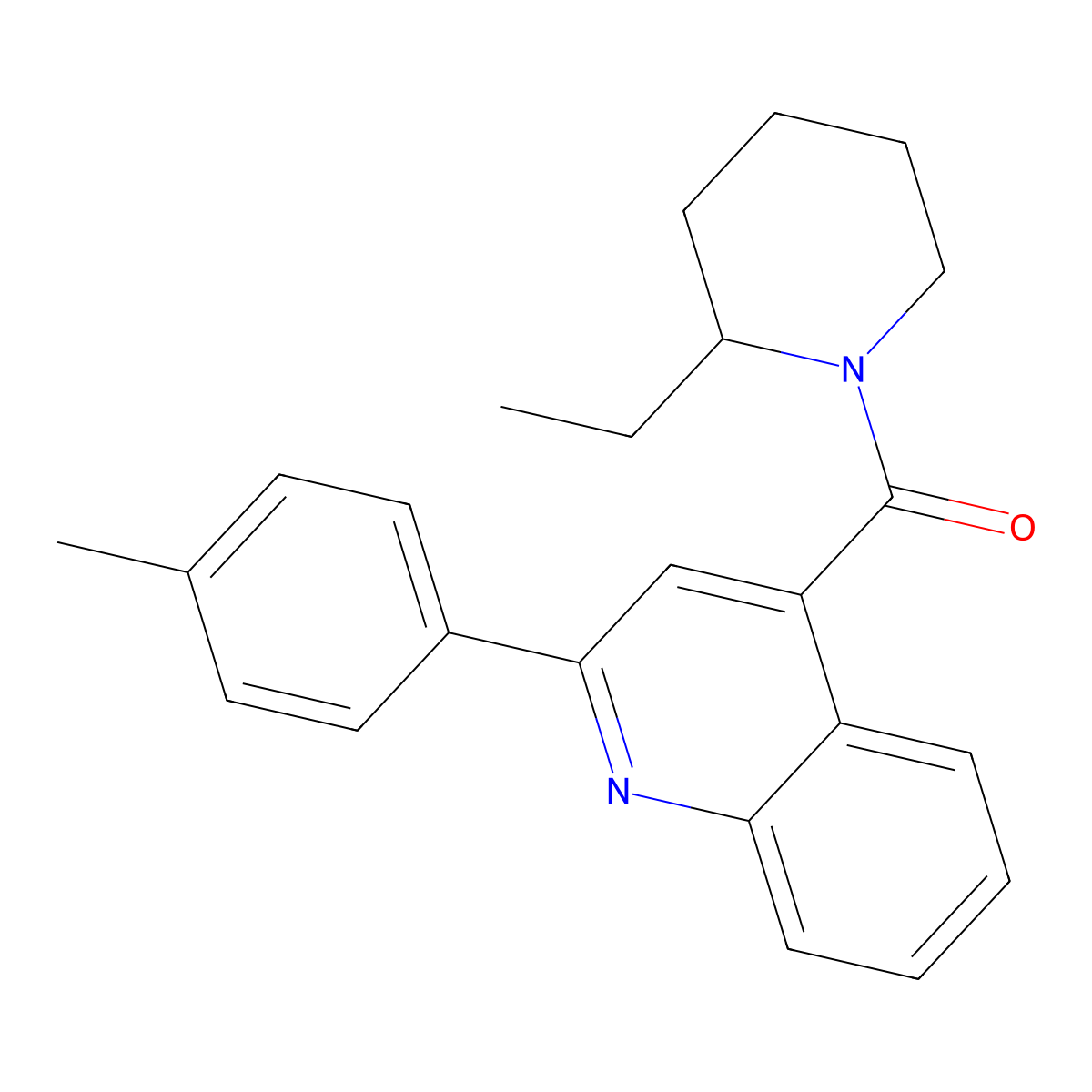 (2-Ethylpiperidin-1-yl)[2-(4-methylphenyl)quinolin-4-yl]methanone molecular structure, CAS 777877-62-0