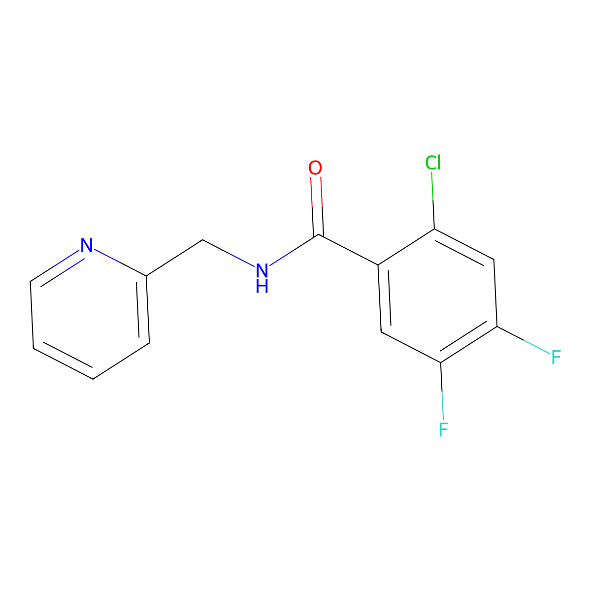 2-chloro-4,5-difluoro-N-(pyridin-2-ylmethyl)benzamide molecular structure, CAS 777877-71-1