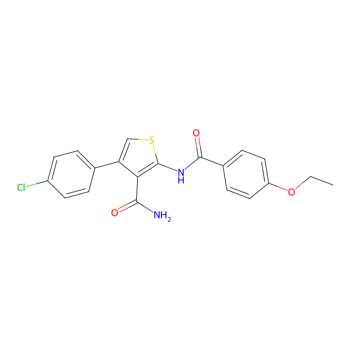 4-(4-Chlorophenyl)-2-[(4-ethoxybenzoyl)amino]thiophene-3-carboxamide molecular structure, CAS 777878-34-9