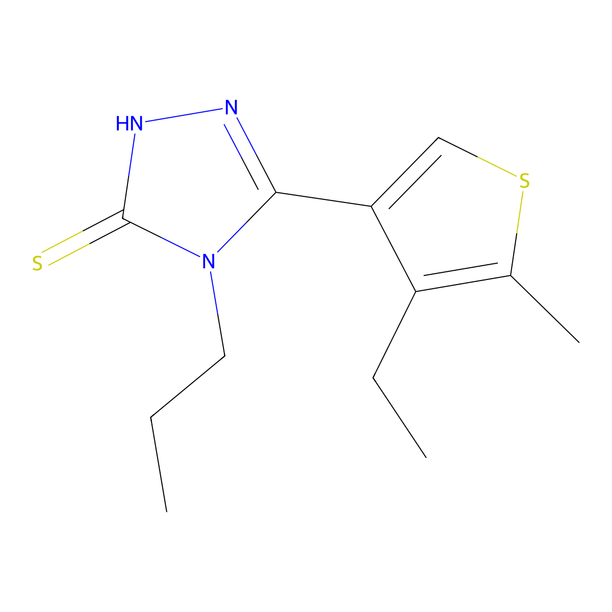 5-(4-ethyl-5-methylthien-3-yl)-4-propyl-4H-1,2,4-triazole-3-thiol molecular structure, CAS 777879-24-0