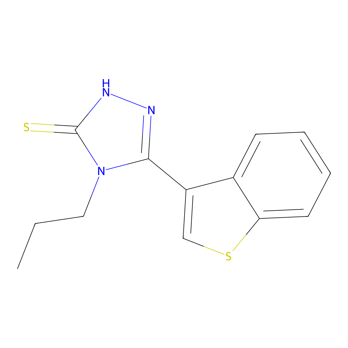 5-(1-benzothien-3-yl)-4-propyl-4H-1,2,4-triazole-3-thiol molecular structure, CAS 777879-27-3