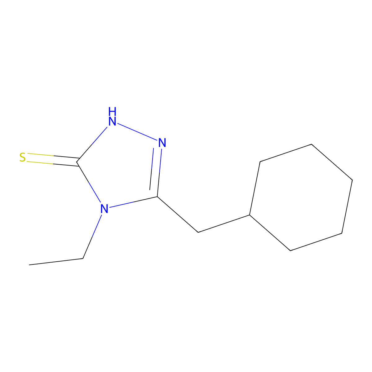 5-(cyclohexylmethyl)-4-ethyl-4H-1,2,4-triazole-3-thiol molecular structure, CAS 777879-36-4