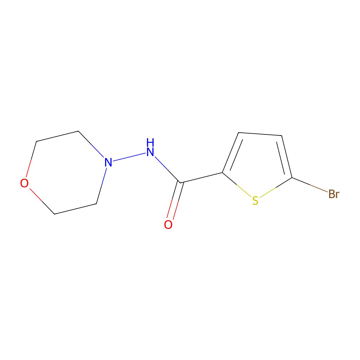 5-bromo-N-4-morpholinyl-2-thiophenecarboxamide molecular structure, CAS 777879-62-6
