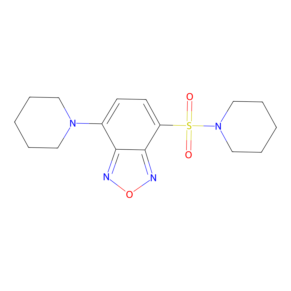 4-Piperidyl-7-(piperidylsulfonyl)benzo[c]1,2,5-oxadiazole molecular structure, CAS 777880-58-7