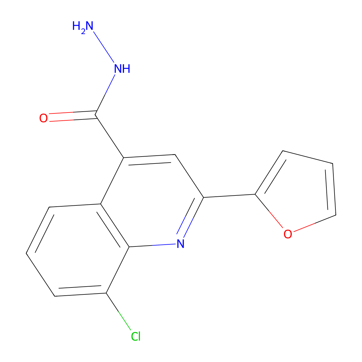 8-Chloro-2-(furan-2-yl)quinoline-4-carbohydrazide molecular structure, CAS 777880-66-7