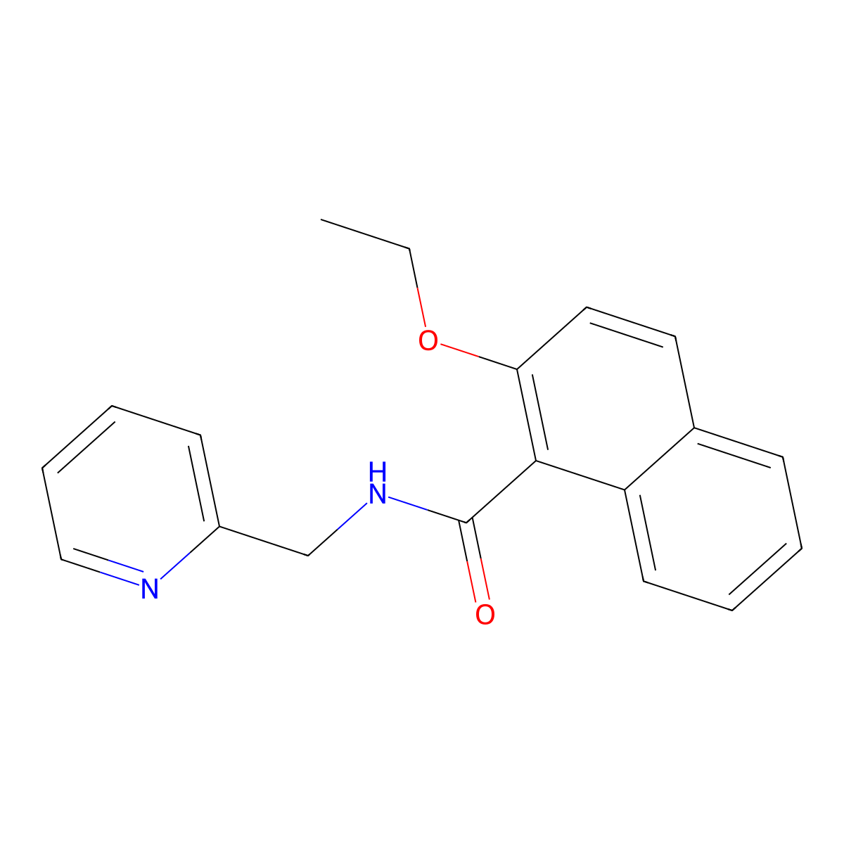 2-ethoxy-N-(2-pyridinylmethyl)-1-naphthamide molecular structure, CAS 777880-71-4