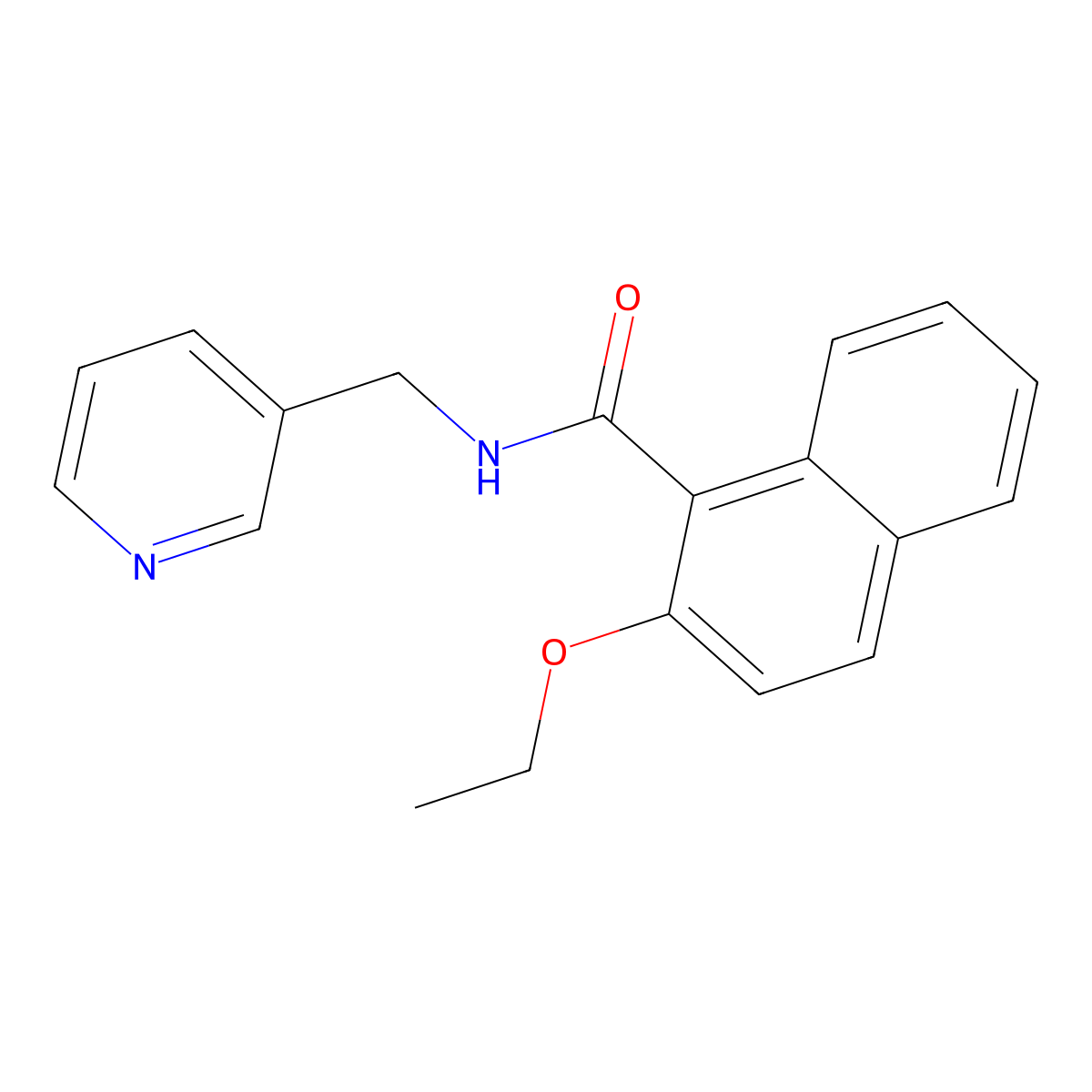 2-ethoxy-N-(3-pyridinylmethyl)-1-naphthamide molecular structure, CAS 777880-95-2