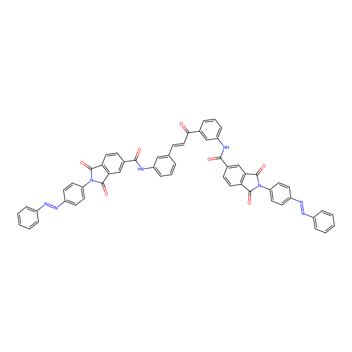 N,N'-[(3-Oxo-1-propene-1,3-diyl)dibenzene-3,1-diyl]bis{1,3-dioxo-2-[4-(phenyldiazenyl)phenyl]-2,3-dihydro-1H-isoindole-5-carboxamide} molecular structure, CAS 777882-13-0