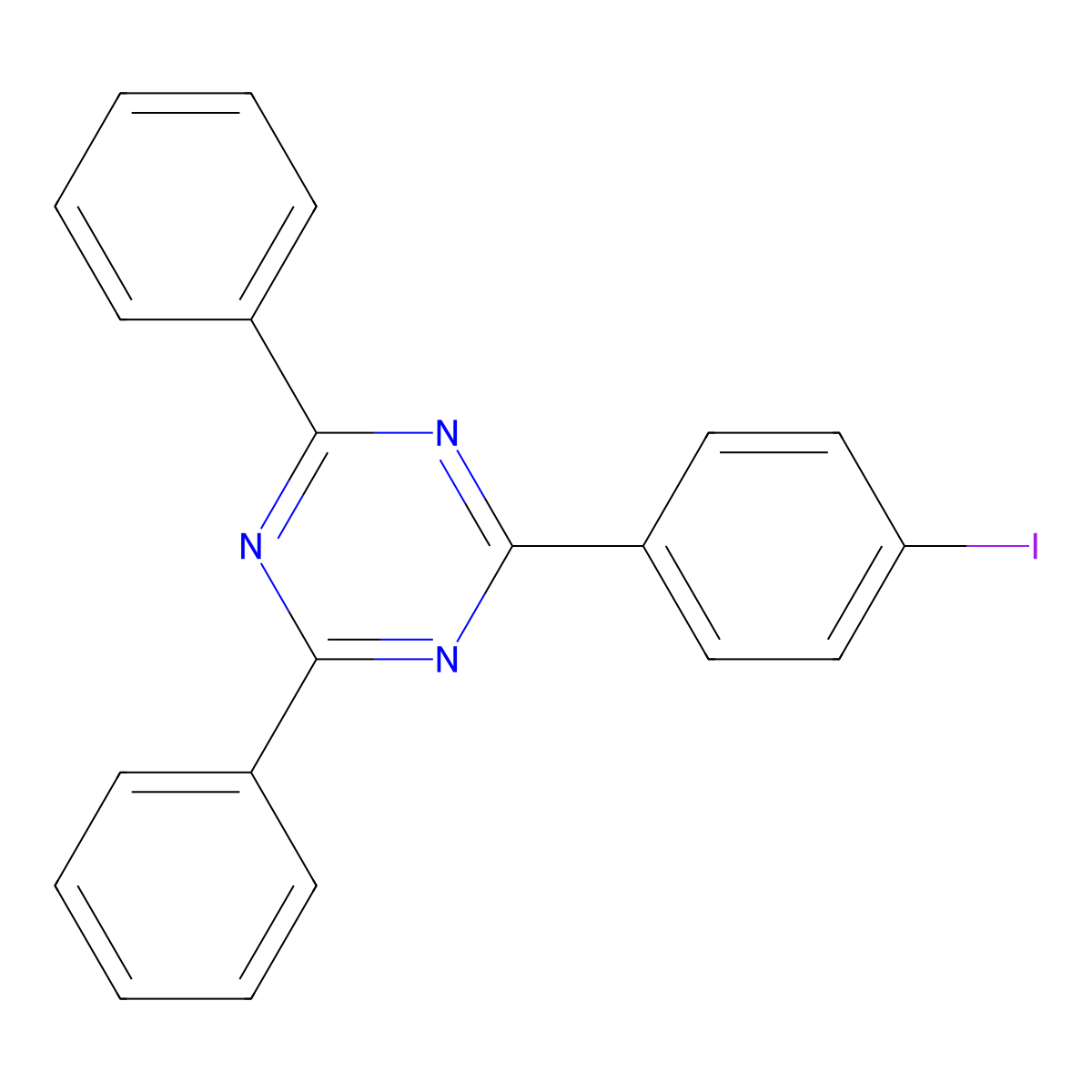 2-(4-Iodophenyl)-4,6-diphenyl-1,3,5-triazine molecular structure, CAS 777883-39-3