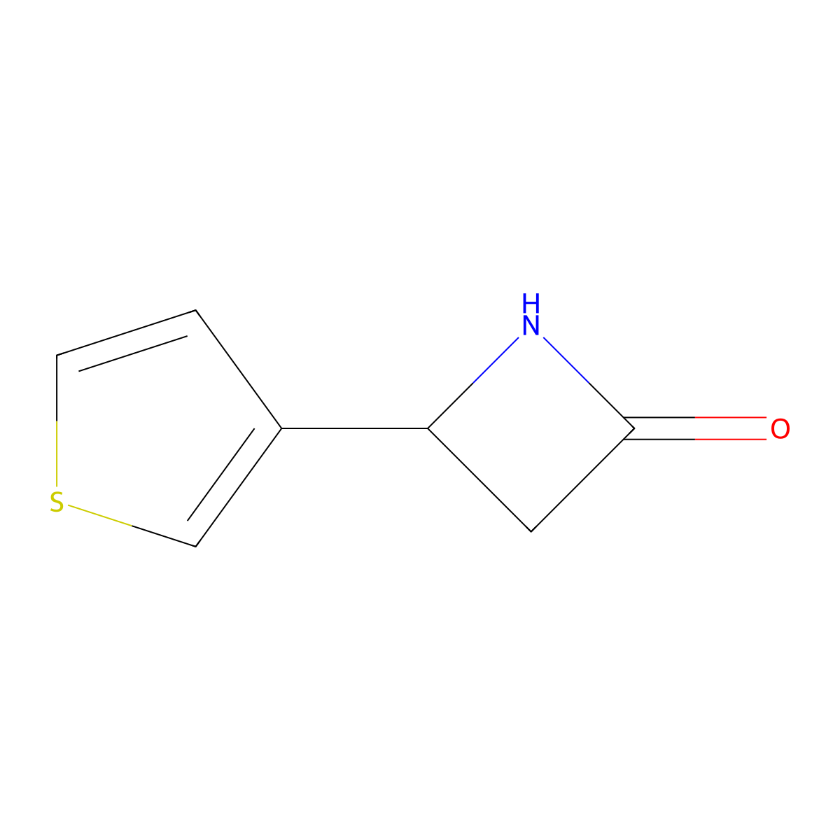 4-(Thiophen-3-yl)azetidin-2-one molecular structure, CAS 777883-78-0
