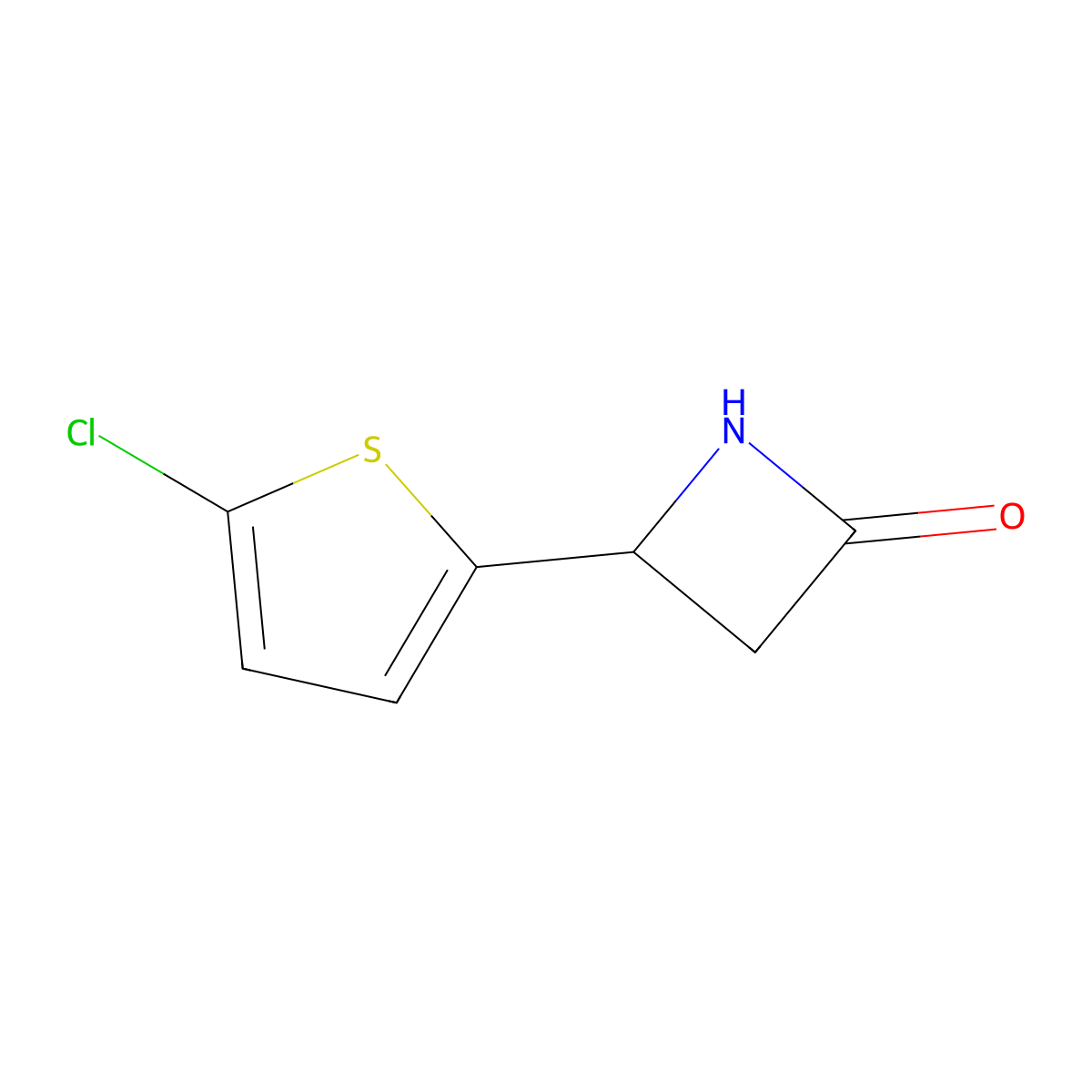 4-(5-Chlorothiophen-2-yl)azetidin-2-one molecular structure, CAS 777884-07-8
