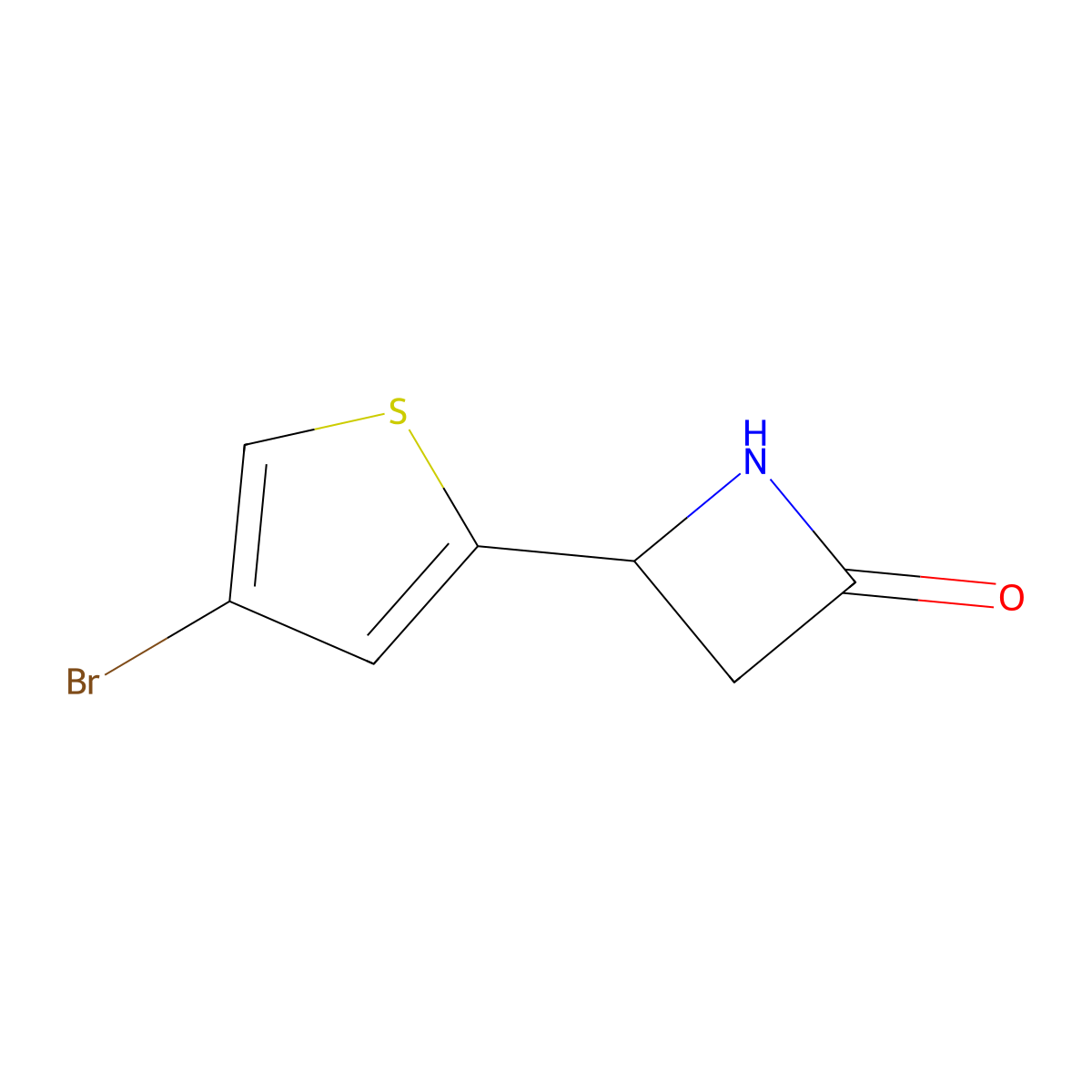 4-(4-Bromothiophen-2-yl)azetidin-2-one molecular structure, CAS 777884-11-4