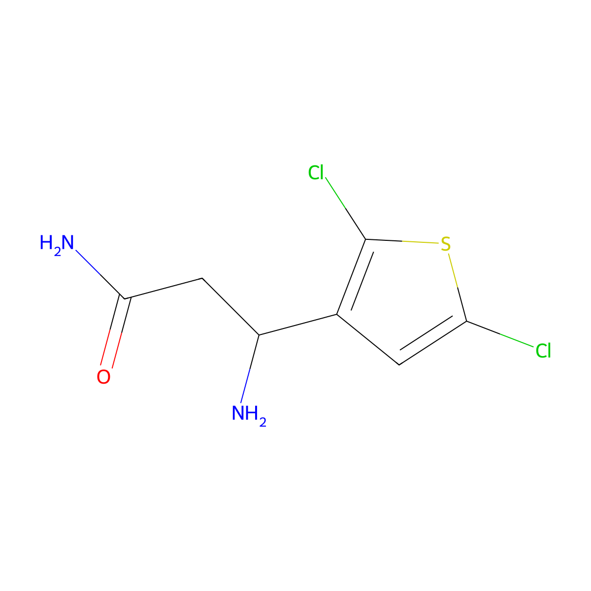 3-Amino-3-(2,5-dichlorothiophen-3-YL)propanamide molecular structure, CAS 777884-16-9