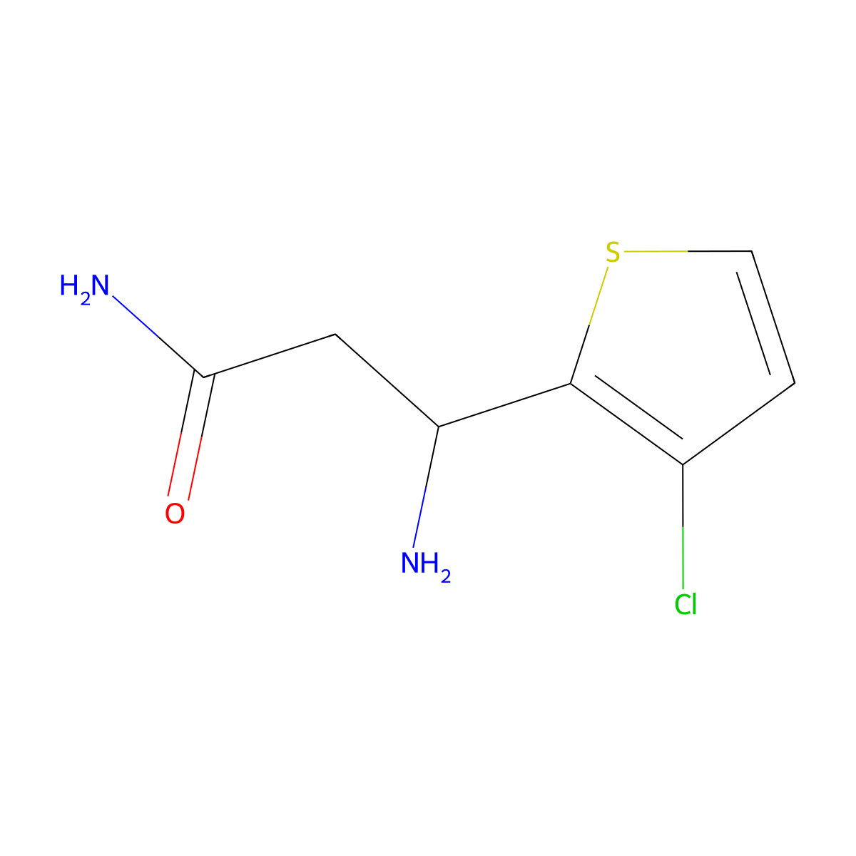 3-Amino-3-(3-chlorothiophen-2-YL)propanamide molecular structure, CAS 777884-82-9